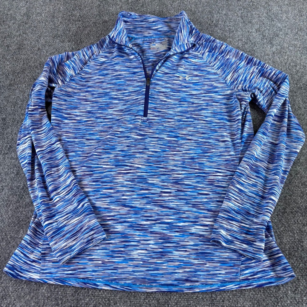 Under Armour Quarter Zip Pullover Womens Large Blue Space Dyeβ AllSeasonGear